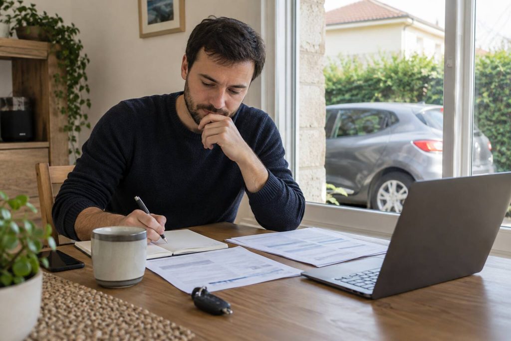 Une personne qui lit un document d'assurance